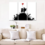 BANKSY 'Guns Hill' 3 Pcs Unframed Canvas